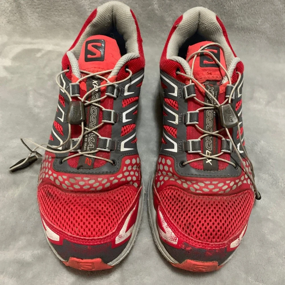 Salomon XR Crossmax Neutral Trail Running Shoes Red Grey Womens Size 10 Flaw
